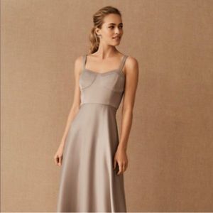New BHLDN Tara Satin Ruffle Dress